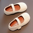 thumbnail image 6 of Viluyesy Girls Casual Closed Toe Penny Loafers Leather School Uniform Dress Shoes Princess Flats Beige Size 7, 6 of 10