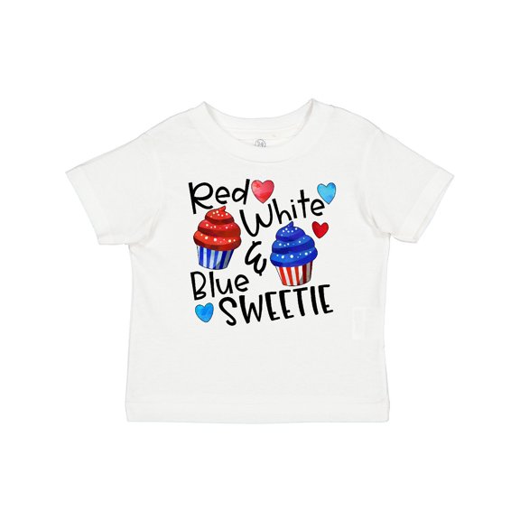 Inktastic 4th of July Red, White and Blue Sweetie Cupcakes and Stars Boys or Girls Baby T-Shirt