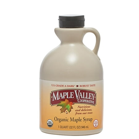 Maple Valley Pure Organic Maple Syrup 32 Oz. Grade A Dark Robust Maple Syrup *Formerly Grade B* in Bpa-free Plastic