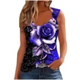 thumbnail image 2 of Rciityk Tank Tops Blouses for Women 2024 Printed Round Neck Casual Printed Sleeveless Suspender Top - Summer Savings Clearance, 2 of 4