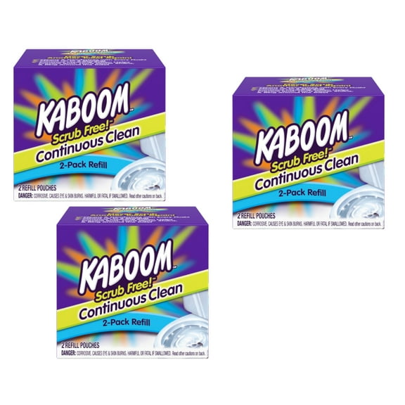 Kaboom Scrub Free! Continuous Clean Toilet Cleaning Refill (Pack of 2) - 3 Pack