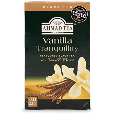 Ahmad Tea Vanilla Tranquility Black Tea, 20-Count Boxes (Pack Of 6)