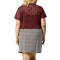 thumbnail image 3 of MODA NOVA Juniors Plus Size Lace Hollow Out Cropped Bolero Shrug Cardigan, 3 of 6