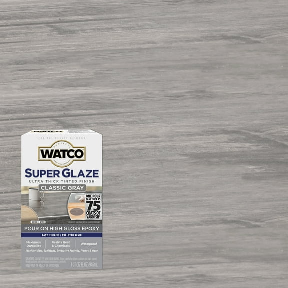 Classic Gray, Watco Super Glaze High Gloss Epoxy, 1 quart kit