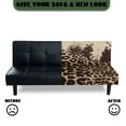 thumbnail image 3 of Xoenoiee Leopard Paint Splatter Pattern Armless Sofa Bed Cover Stretch Slipcover Folding Sofa Couch Covers Futon Covers Full Size Furniture Protector with Elastic Bottom, 3 of 7