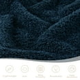 thumbnail image 3 of Exclusivo Mezcla Fuzzy Fleece Throw Blanket for Couch Sofa, Lightweight Fluffy Solid Velvet Blanket, 50x60 Inches, Navy Blue, 3 of 9
