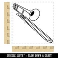 thumbnail image 2 of Tenor Trombone Brass Musical Instrument Self-Inking Rubber Stamp Ink Stamper - Blue Ink - Large 1-1/2 Inch, 2 of 7