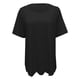 thumbnail image 3 of Tops de mujer Camisa de cuello redondo de manga corta de color sólido grande Tops Fridja  hjk4872, 3 of 4