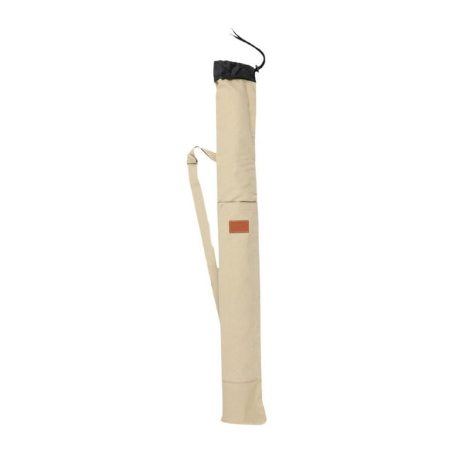 Almencla Fishing Rod Bag Fishing Rod Case Canvas Practical Folding Accessory Travel with Zippers Wear Resistant with Handles Pole Case Beige