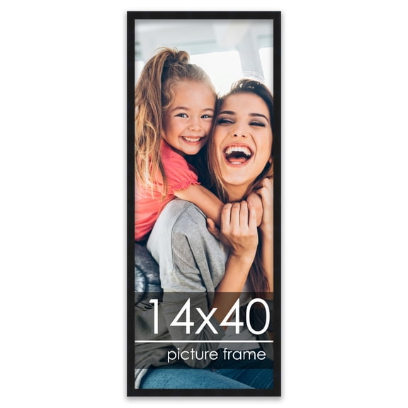 14x40 Frame Black Wood Picture Panoramic Frame - Picture Frame Includes UV Acrylic, Foam Board Backing, & Hanging Hardware! Panoramic Poster Frame