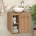 thumbnail image 1 of MOBI Mueble de Baño Flotante Mendoza – 1 Puerta 3 Entrepaños Color Miel, 1 of 4