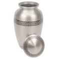 thumbnail image 2 of Celtic Band Cremation Urn for Ashes, Brass, Silver Urn, Adult Sized Cremation Urn, 10 Inches High, 2 of 6