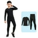 thumbnail image 2 of Capa de invierno camisa de manga larga ropa interior térmica niño niña conjunto cálido ropa de hombre para niños Fitness Long Johns Running conjuntos de ropa Negro y gris/delgado veintiséis Minnieouse AP013686-02, 2 of 6
