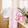 thumbnail image 3 of No Hook Shower Curtain, Pink Bow Shower Curtains for Bathroom with See Through Top Window, Cute Watercolor Girls Cartoon Luxury Waterproof & Washable Bath Curtain Stall 48"x72", 3 of 9