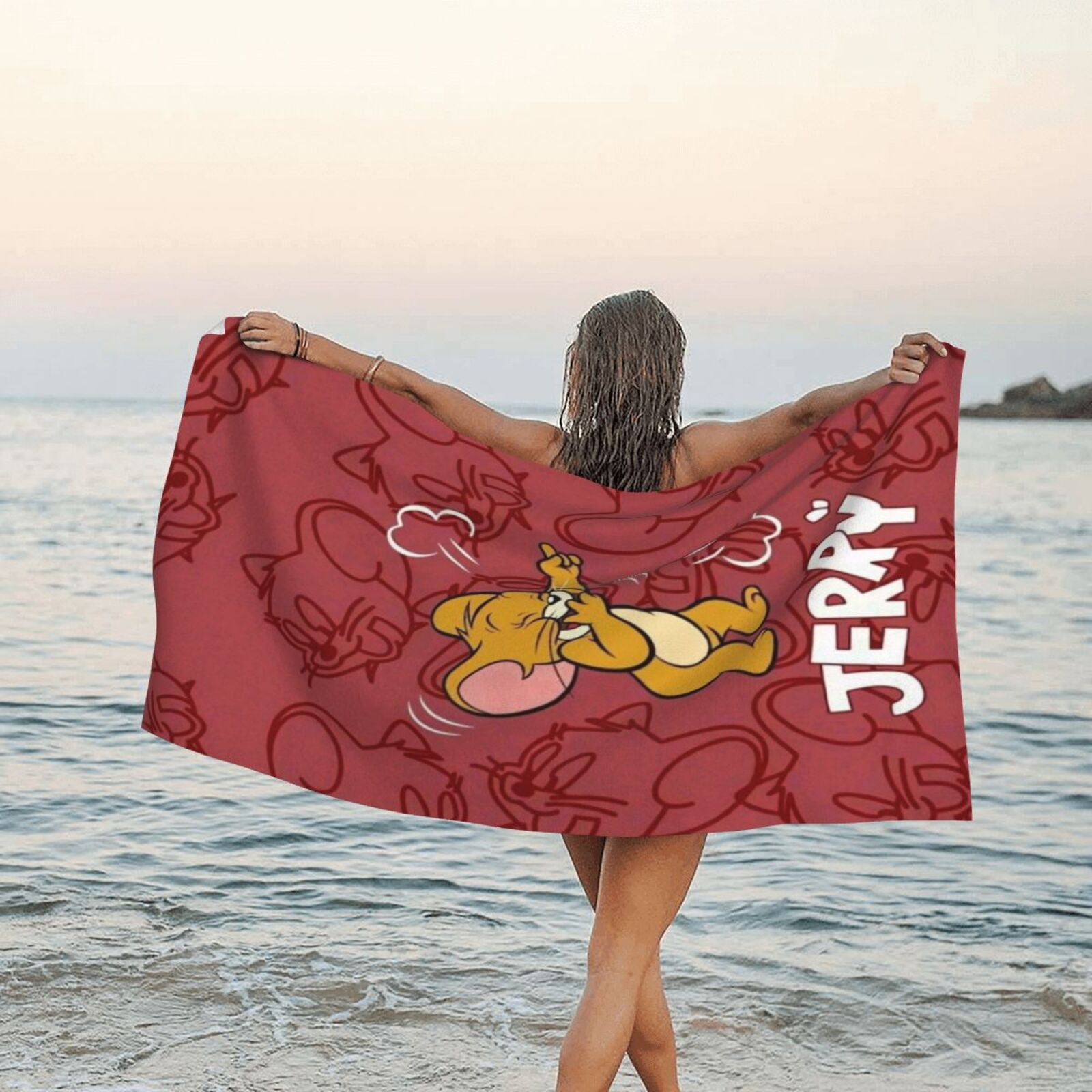 Tom Cat Jerry Microfiber Beach Towel Cartoon Beach Summer Bath