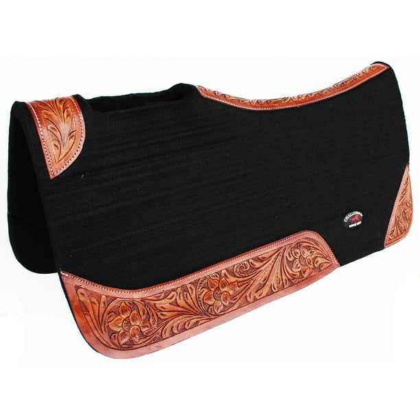 Horse SADDLE PAD Western Contoured Wool Felt Moisture Wicking Saddle