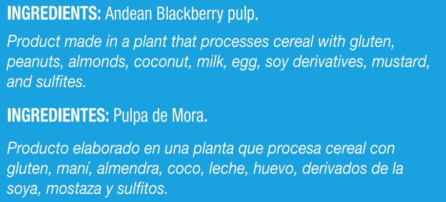 El Latino Mora Pulp (No Sugar Added) 32oz. Jugs