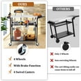 thumbnail image 7 of Three-Shelf Movable Outdoor Dining Cart Table,Outdoor Grill Table Cart with 4 Wheels,Stainless Steel Pizza Oven Tables for Outside,Movable Prep Table Cooking Station,Multifunctional Grill Cart, 7 of 7
