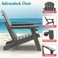 thumbnail image 5 of Hidpriva Outdoor Folding Adirondack Chair with Cup Holder, HDPE Weather Resistant Fire Pit Chair, Grey, 5 of 7