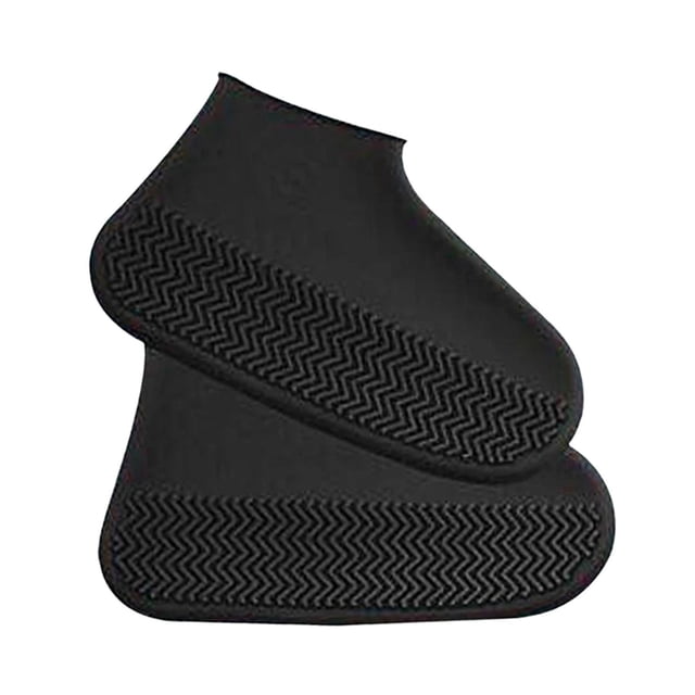 Botas de lluvia plegables, 1 par de fundas para zapatos de lluvia para jardín, mujeres, hombres, niños, viajes Negro L