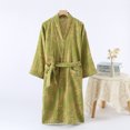 thumbnail image 1 of UNISEX Robe 100% Cotton 2025 New women's Robe Loose Jacquard night-robe Pajamas Women/Men Robe V-Neck Pajamas Bathrob, 1 of 4
