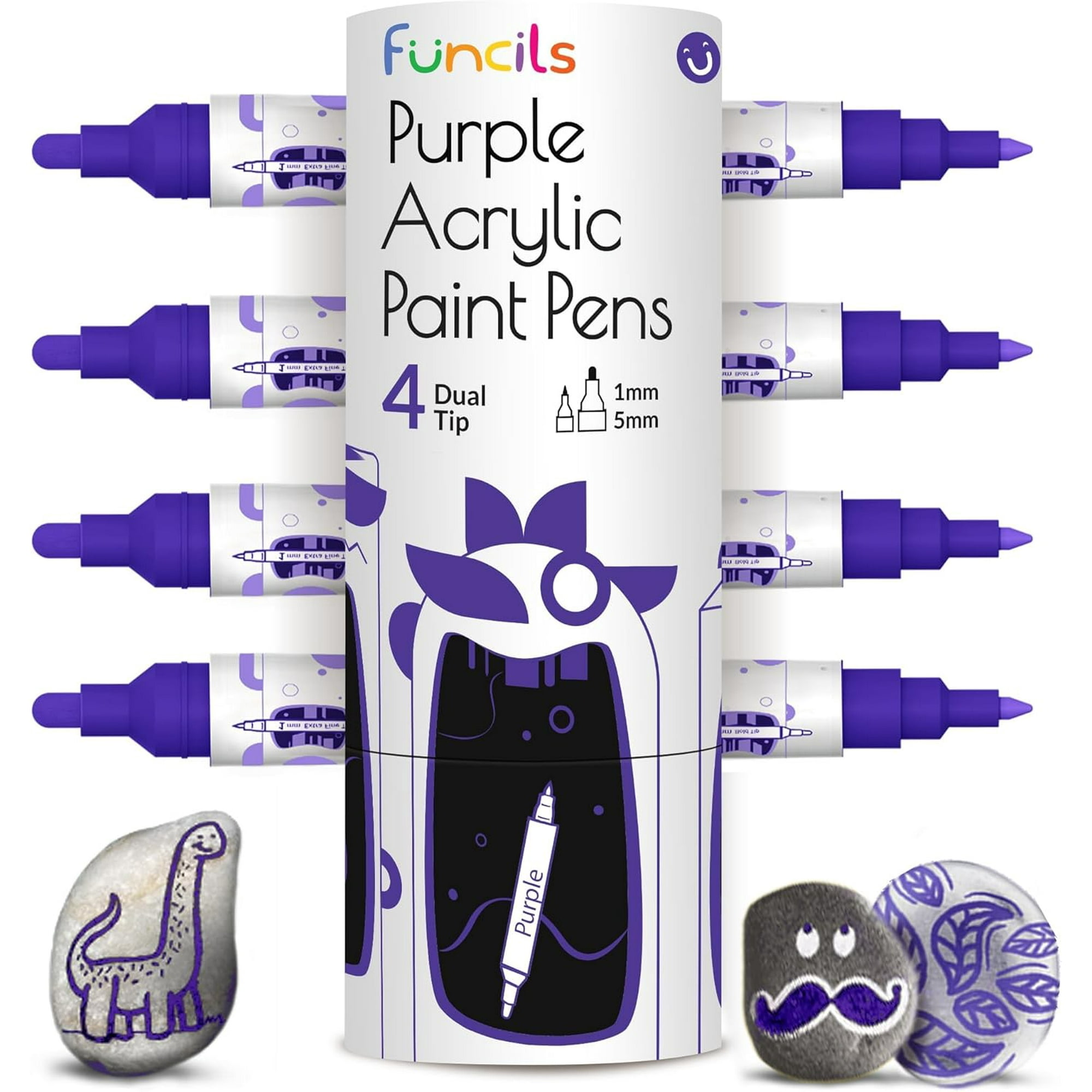 shiyou-4 Dual Tip Purple Paint Pen Metallic Fine Tip Medium