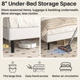 thumbnail image 6 of Frostbloom Queen Bed Frame with USB & Type-C Charging Station and Velvet Wingback Headboard, White, 6 of 10