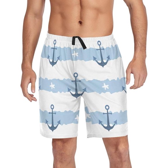 GZHJMY Anchor Pajama Pants Short for Men, Lounge Pants Lightweight Men Pajama Bottoms with Drawstring Pockets, Christmas New Year Birthday Gifts, XX-Large