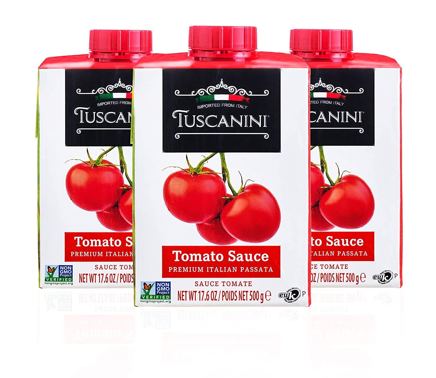 Tuscanini Italian Tomato Sauce, Premium Italian Passata, 17.6oz 3 Pack Resealable, Product of Italy