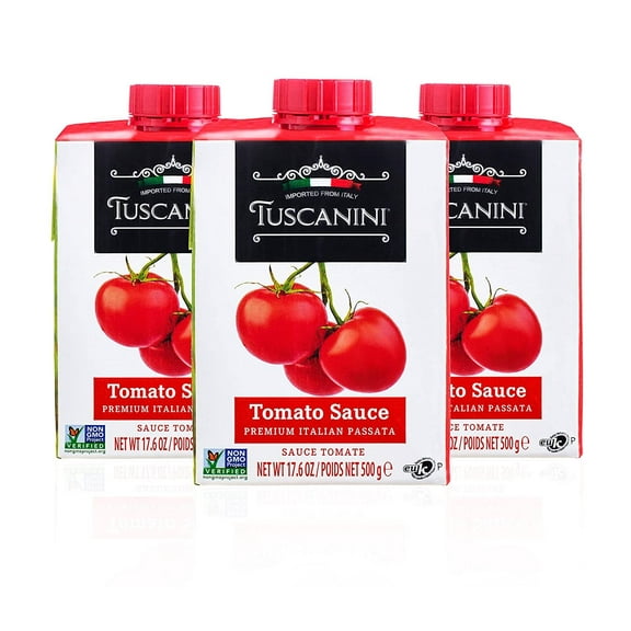 Tuscanini Italian Tomato Sauce, Premium Italian Passata, 17.6oz 3 Pack Resealable, Product of Italy