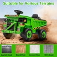 thumbnail image 7 of 12V Ride On Dump Truck Kids Ride On Car for Kids, Battery Powered Electric Car with Remote Control, Electric Dump Bed, Wear-Resistant Tires, 4 Wheels Tractor Ride On Toys, Green, 7 of 7