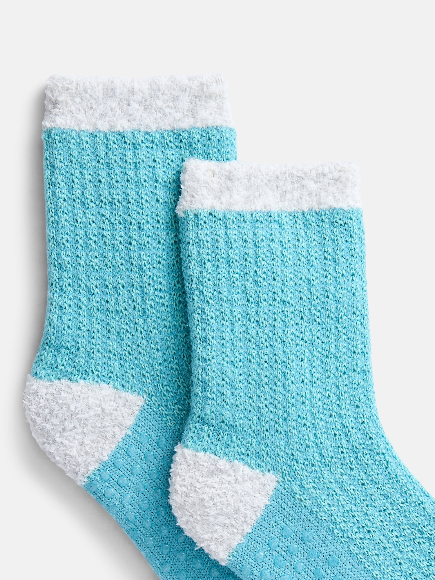Joyspun Women's Double Layer Crew Lounge Socks, 3 Pack, Shoe Sizes 4-10