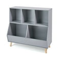 thumbnail image 5 of Badger Basket Children's 5-Bin  Wood Toy Storage Organizer and Bookshelf with feet 7.4 Cu ft. - Gray, 5 of 8
