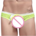 thumbnail image 5 of Calzoncillos de natación de secado rápido de aguas termales con cordón a rayas de color sólido de cintura baja para hombres Pompotops qyievc7598, 5 of 5
