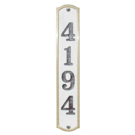 Do Yourself Patio Room Kits QualArc KNO-4619-SS 4.5 in. Knoll Brook Vertical Crushed Stone Do It Yourself Kit Address Plaque in Sandstone Color ()