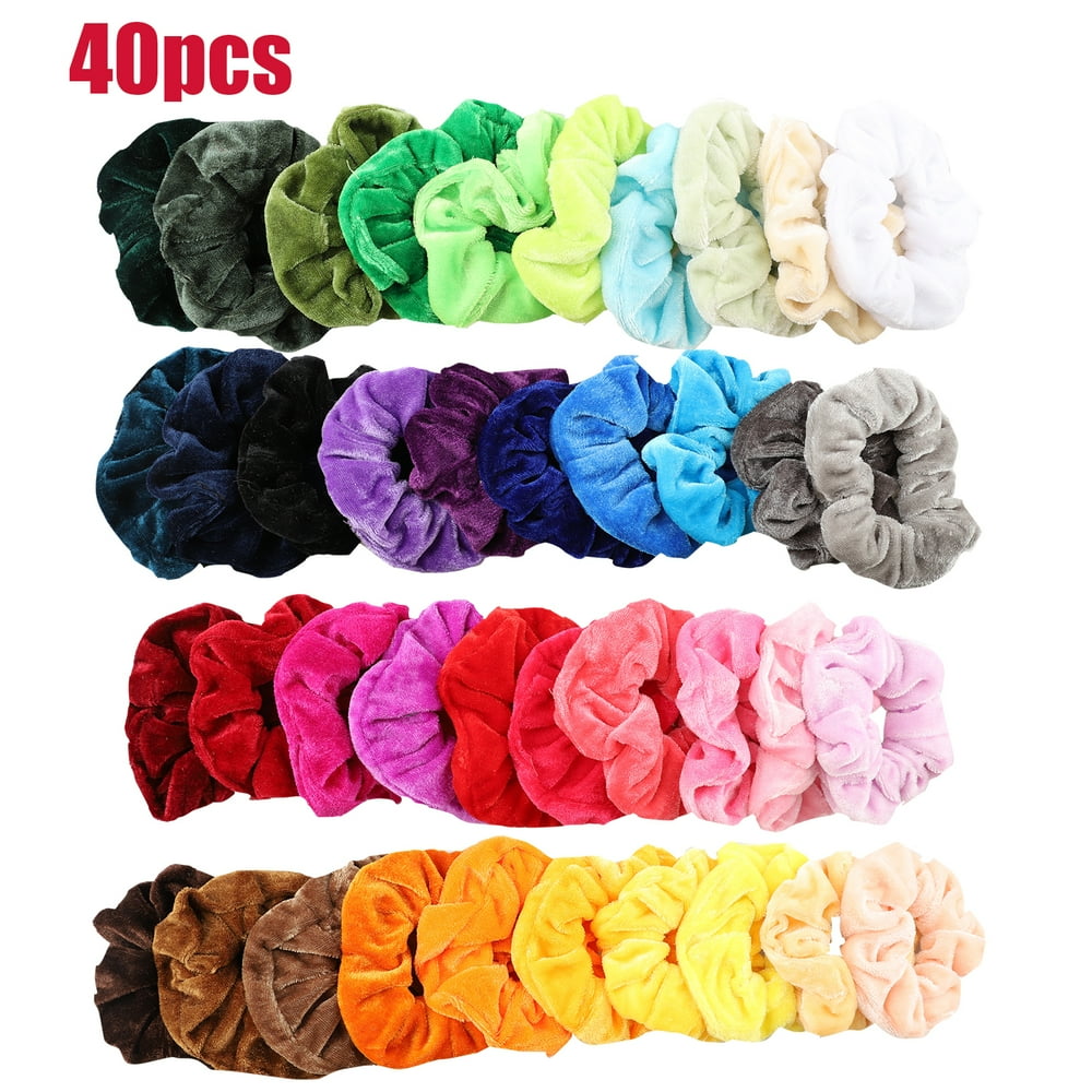 EEEkit EEEkit 40/20Pcs Hair Scrunchies Set Velvet Elastics Ponytail