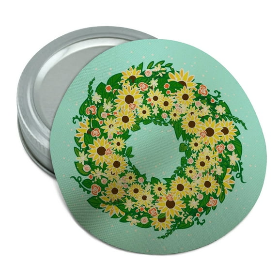 Summer Wreath Sunflowers  Round Rubber Non-Slip Jar Gripper Lid Opener
