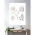 thumbnail image 2 of Botanical Line Art Tropical Flower & Leaf Print | Aesthetic Wall Decor Poster Wall Art, Modern Wall Decor For Living Room Bedroom, 16x24 UNFRAMED, 2 of 3