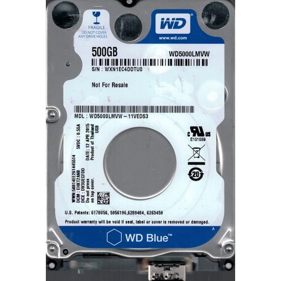 WD5000LMVW-11VEDS3 DCM: EHKT2ANB WXN1E Western Digital 500GB