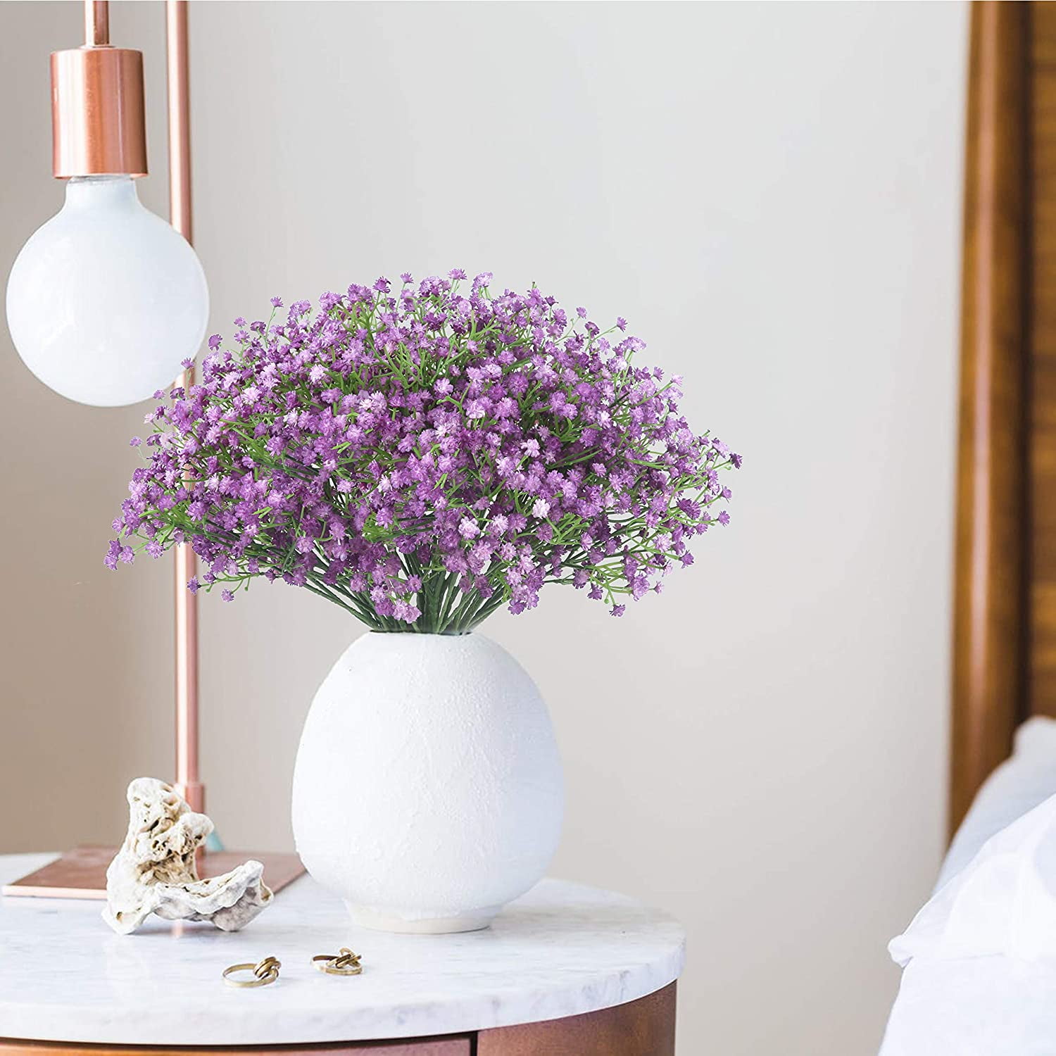 10PCS Babys Breath Artificial Flowers, Baby Breath Flowers Artificial Bulk, Real Touch Fake White Flowers, Faux Babies Breath Gypsophila for Wedding Home Decor Floral Arrangement