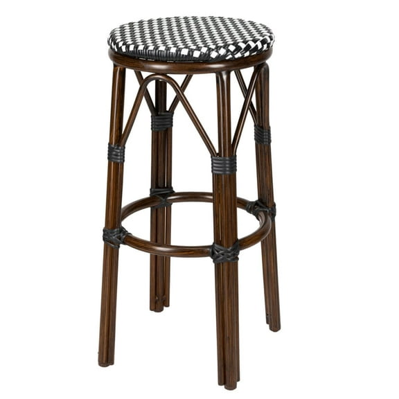 30" Full Height Bistro Barstool - Black on White by Chivari