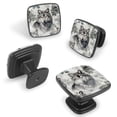 thumbnail image 2 of 4 Pcs Cabinet Handle Drawer Pulls Wolf Knobs with Screws Square Furniture Office Cabinet Knob Decoration, 2 of 7