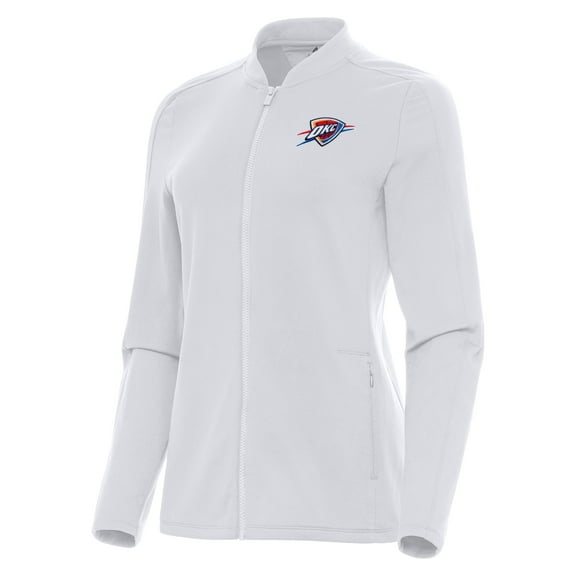 Women's Antigua White Oklahoma City Thunder Continual Full-Zip Jacket