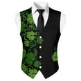 thumbnail image 5 of Yuyamidu Green Leaves Men's Formal Suit Vest Fit for Business or Casual Dress St. Patrick's Day Slim Fit Waistcoat with Pockets Size S, 5 of 7
