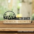 thumbnail image 2 of Craftnamesign Custom Wooden Chemical Engineer Desk Name Plate, Engineering Metal Nameplate for desk, 2 of 5