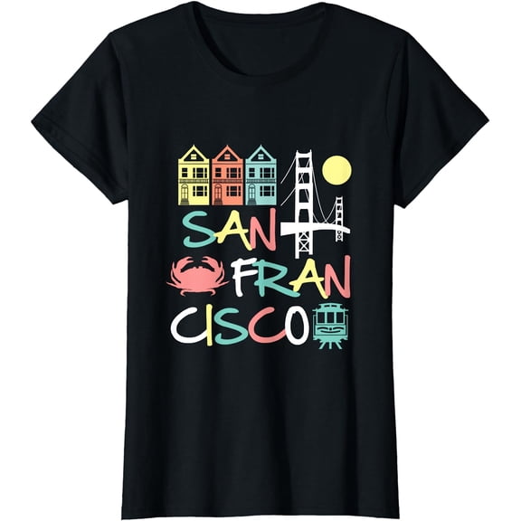 San Francisco Bridge SF Icons Vintage Graphic Dark T-Shirt