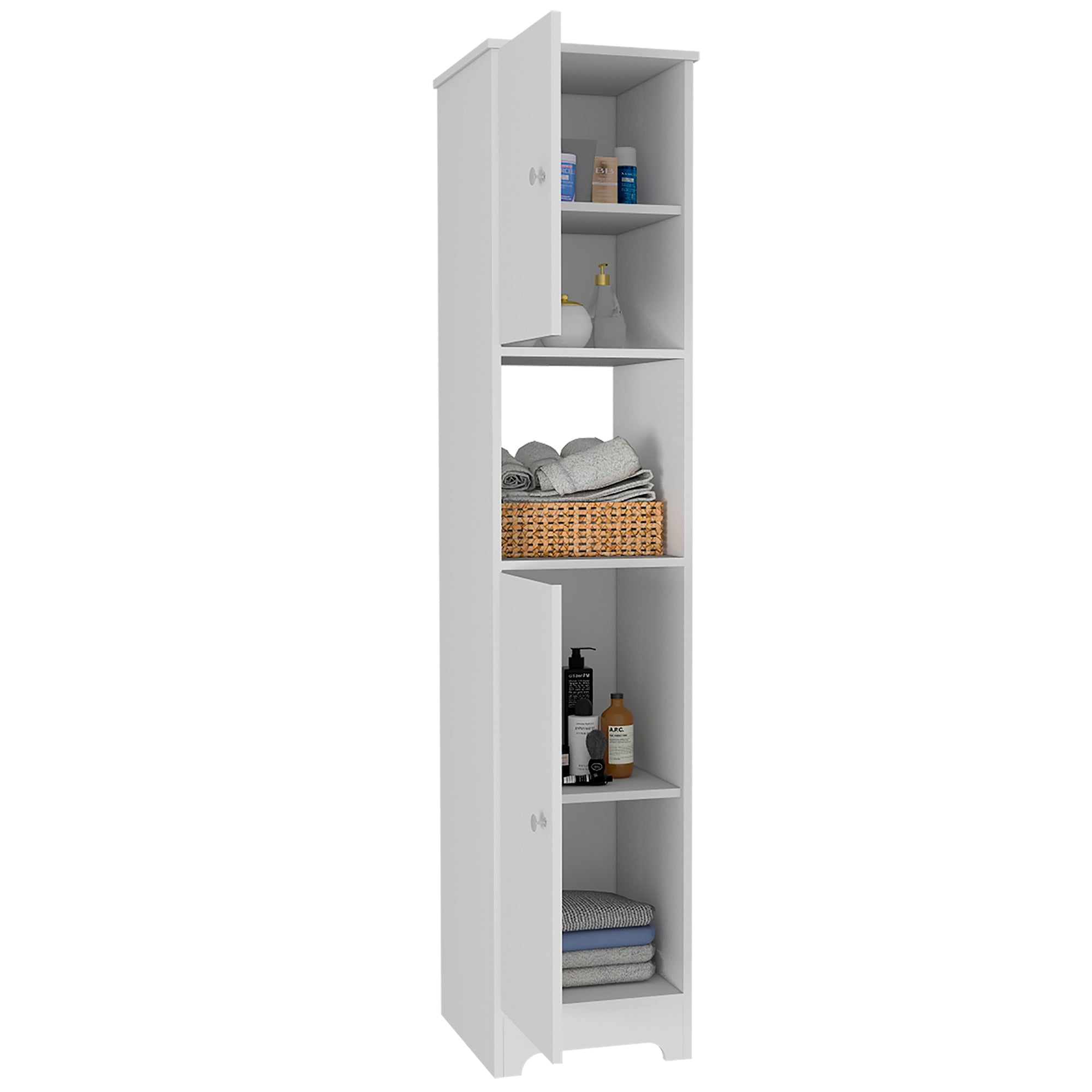 Boahaus Camrose Linen Cabinet, Assembled Product Height 68 in, White