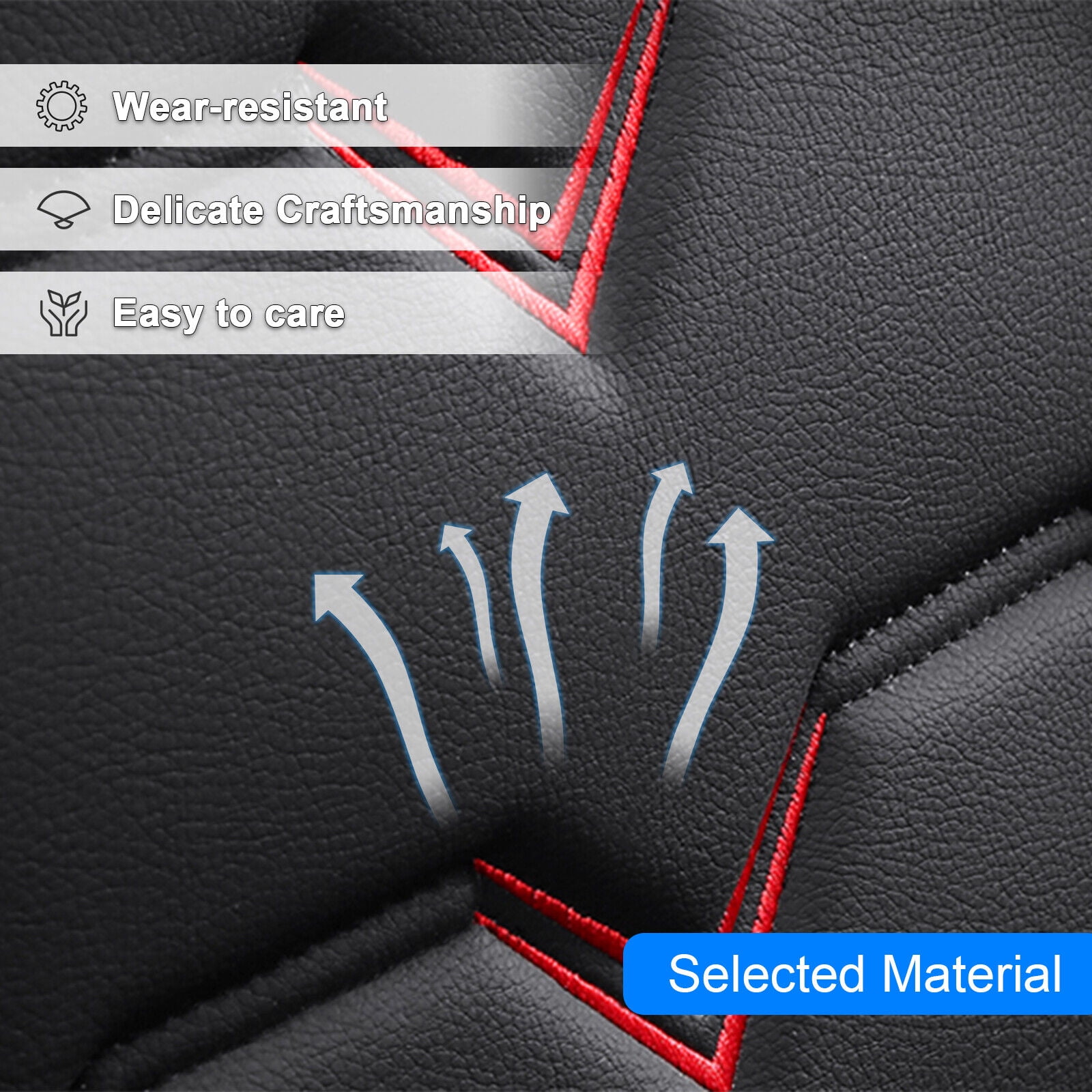 FANOTEK Car Seat Covers for Kia 5-Seat Sedans SUVs, Wear-resistant Leather Cushion Protector with Pillow, Front&Rear Full Set for Rio/ Rondo/ Spectra/ Cadenza/ Forte Koup
