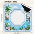 thumbnail image 2 of Mahjong Mat 31.5" x 31.5" Colorful Coastal Village Sailboats Palm Trees Tropical Flowers Non-Slip Noise Reduction Mahjong Tiles Table Cover for Dominoes Poker Card Board and Tile Games, 2 of 6