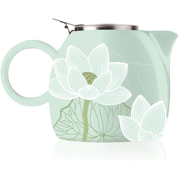 Tea Forte Pugg 24oz Ceramic Teapot with Tea Infuser, Loose Leaf